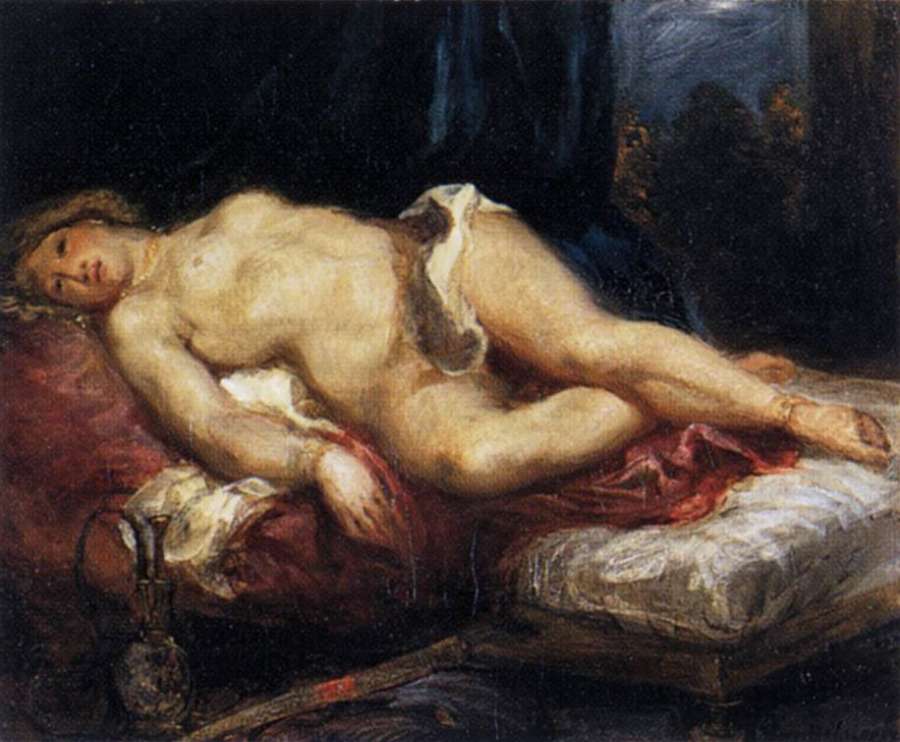 Odalisque Reclining on a Divan 1827-28 by EUGÈNE DELACROIX