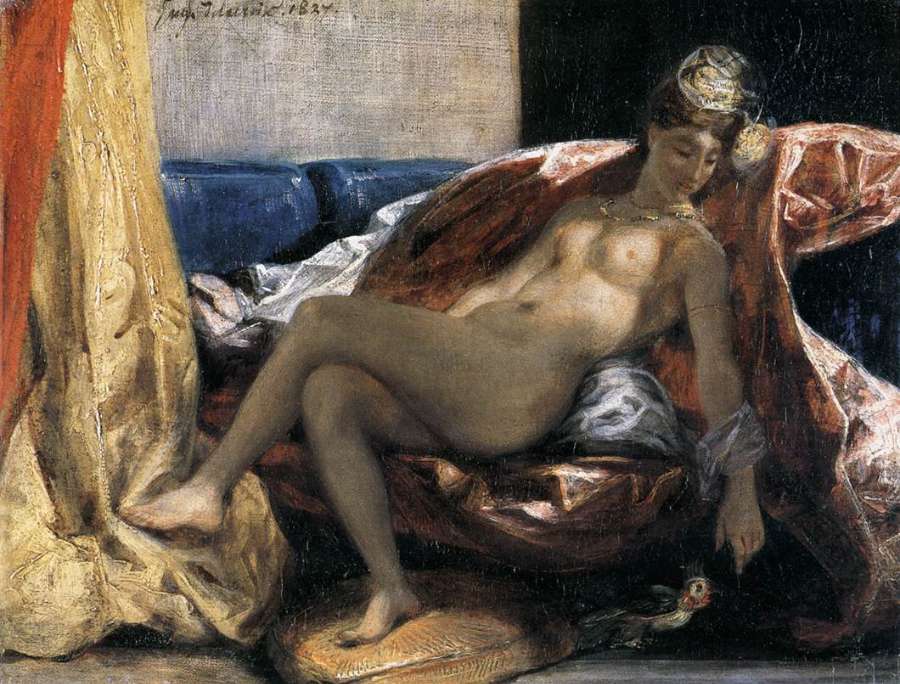 Woman with a Parrot 1827 by EUGÈNE DELACROIX