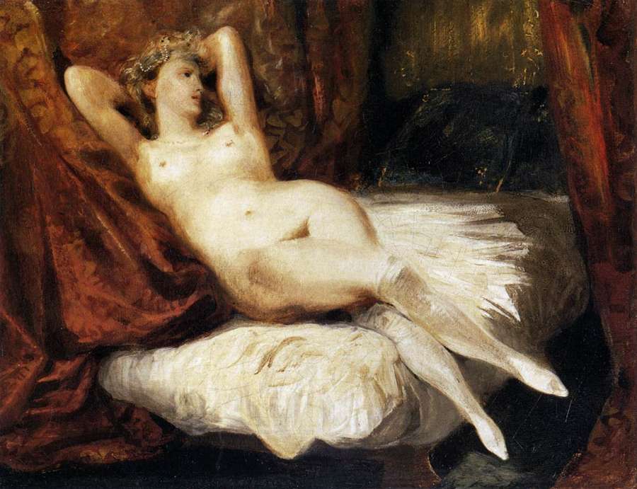 Female Nude Reclining on a Divan 1825-26 by EUGÈNE DELACROIX