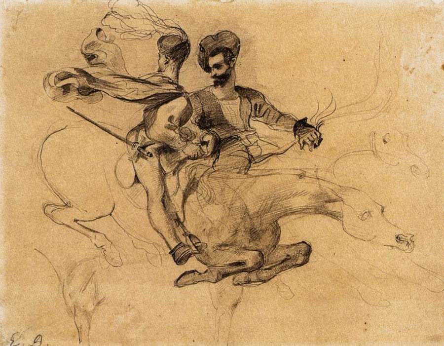 Illustration for Goethe's Faust 1825-27 by EUGÈNE DELACROIX