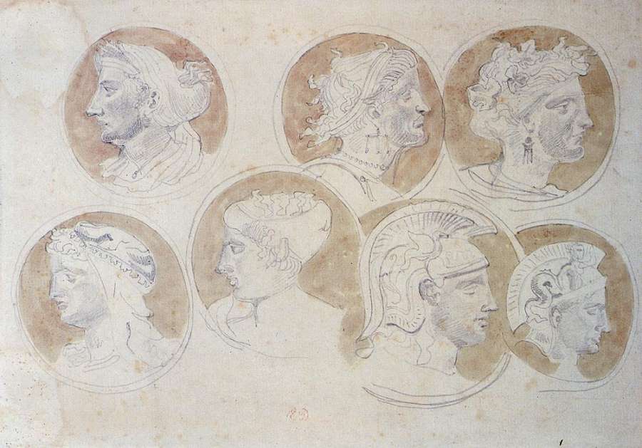 Studies Of Antique Medallions by EUGÈNE DELACROIX