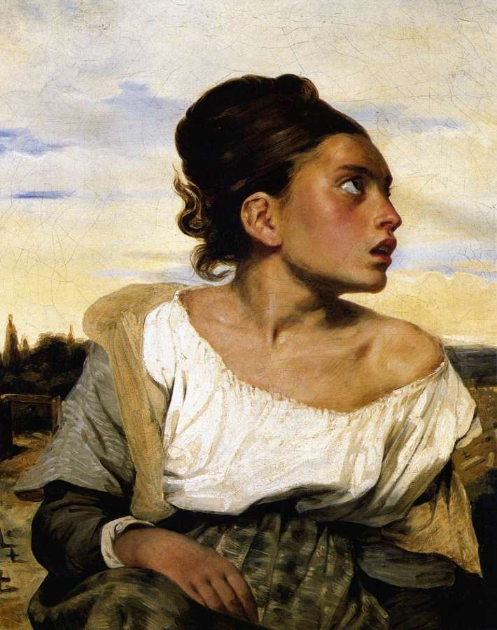 Girl Seated in a Cemetery 1824 by EUGÈNE DELACROIX