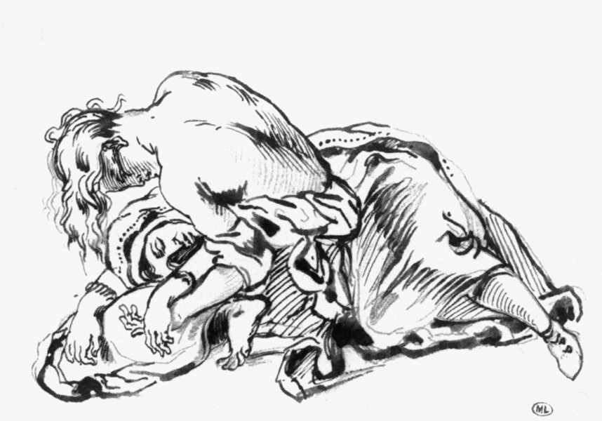Sketch For Attila 1843-47 by EUGÈNE DELACROIX