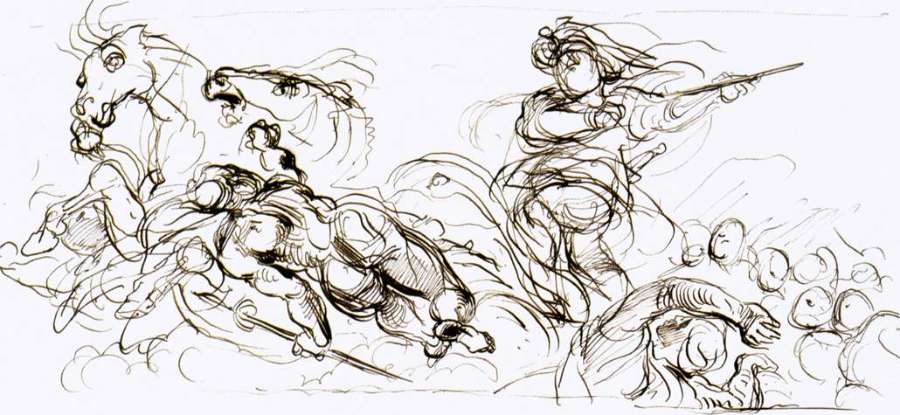 Study For The War Coffer 1833-37 by EUGÈNE DELACROIX