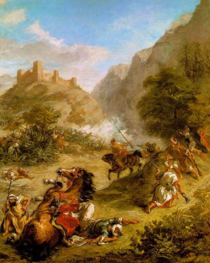 Arabs Skirmishing in the Mountains 1863 by EUGÈNE DELACROIX
