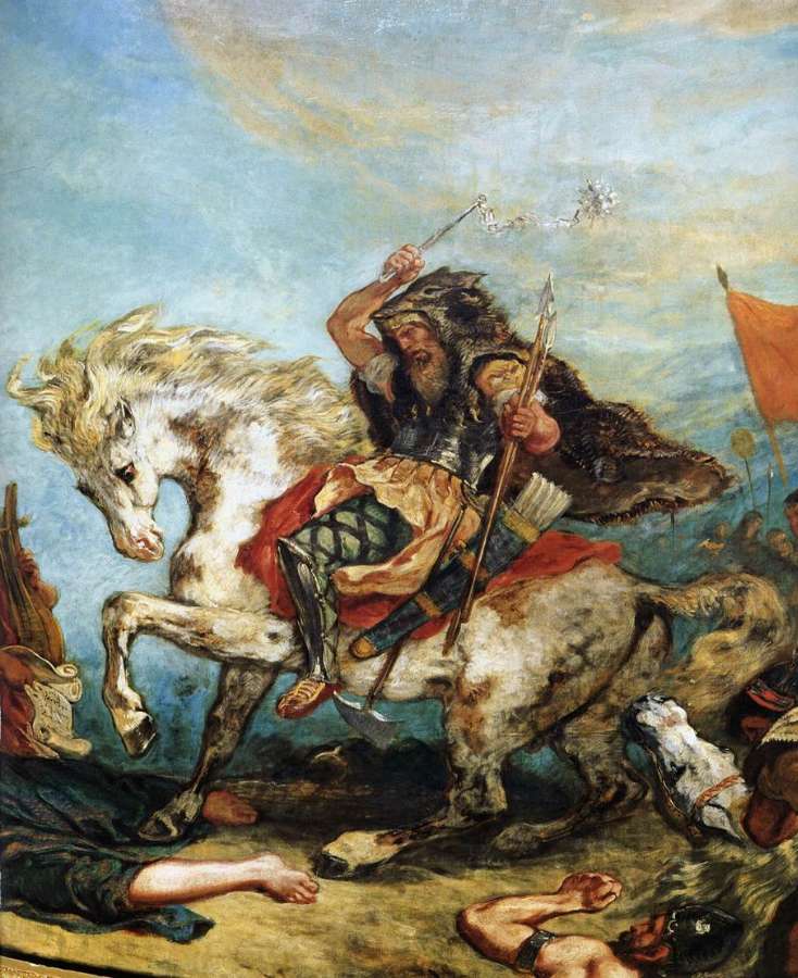 Attila and his Hordes Overrun Italy and the Arts (detail) 1843-47 by EUGÈNE DELACROIX