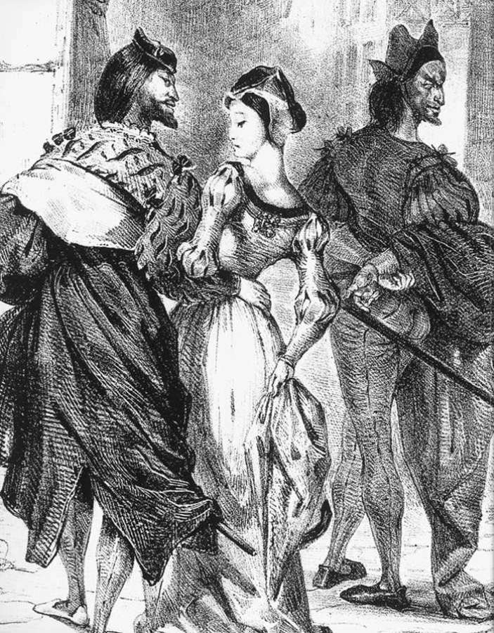 Faust Trying to Seduce Margarete (detail) 1828 by EUGÈNE DELACROIX