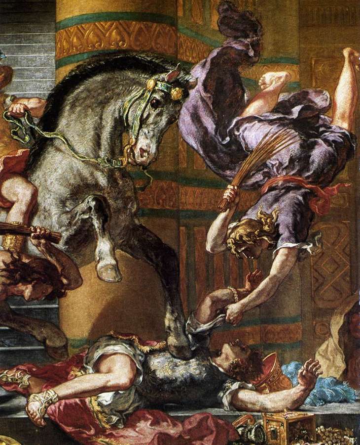 Heliodoros Driven from the Temple (detail) 1854-61 by EUGÈNE DELACROIX
