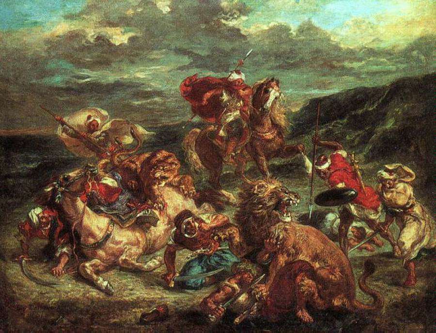 Lion Hunt 1861 by EUGÈNE DELACROIX