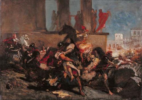 The rape of Sabine women by EUGÈNE DELACROIX