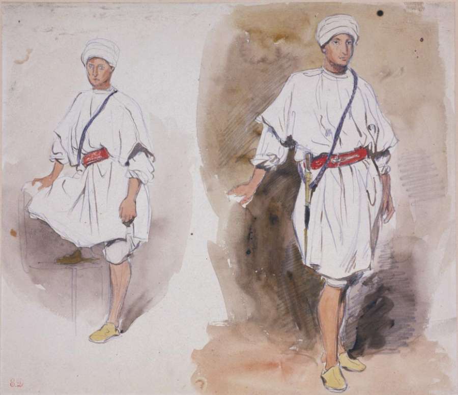 Two Views of a Young Arab by EUGÈNE DELACROIX