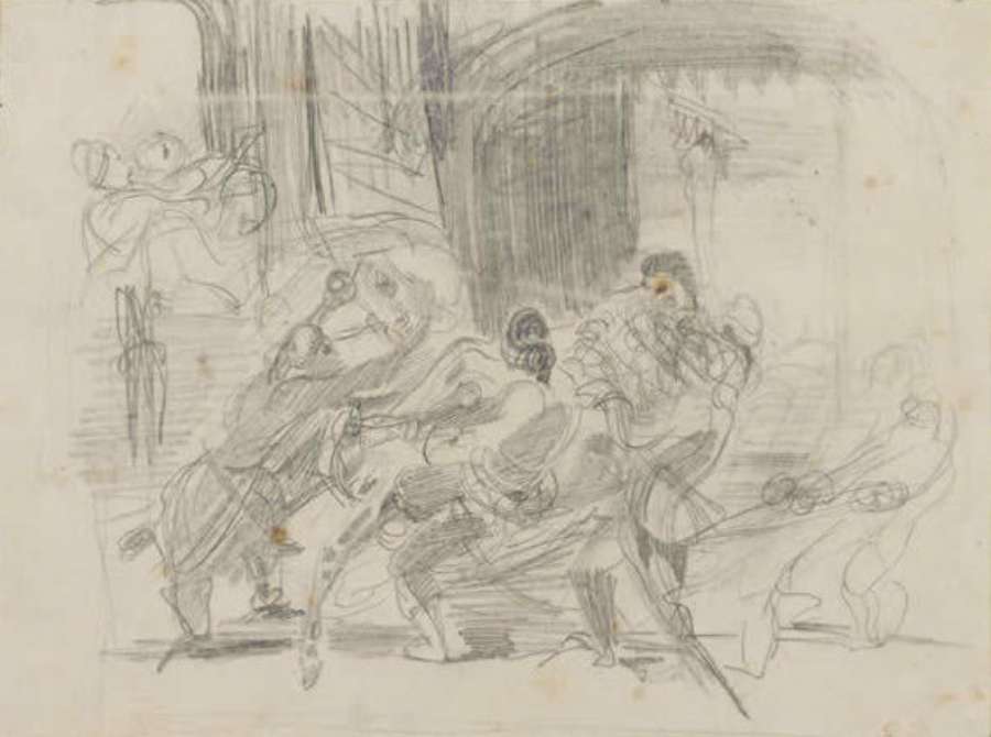 Mazeppa Tied Behind Him on a Wild Horse by EUGÈNE DELACROIX