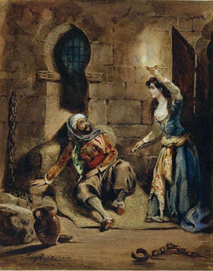 Episode from The Corsair by Lord Byron by EUGÈNE DELACROIX