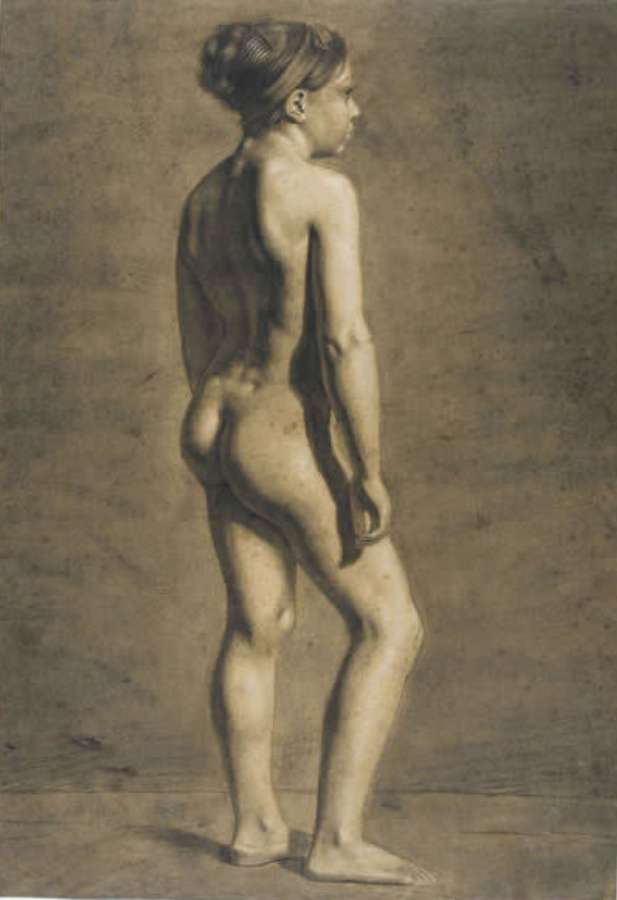 Academy of young woman by EUGÈNE DELACROIX