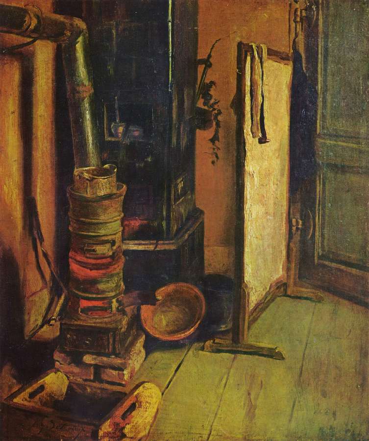 A corner of the studio by EUGÈNE DELACROIX