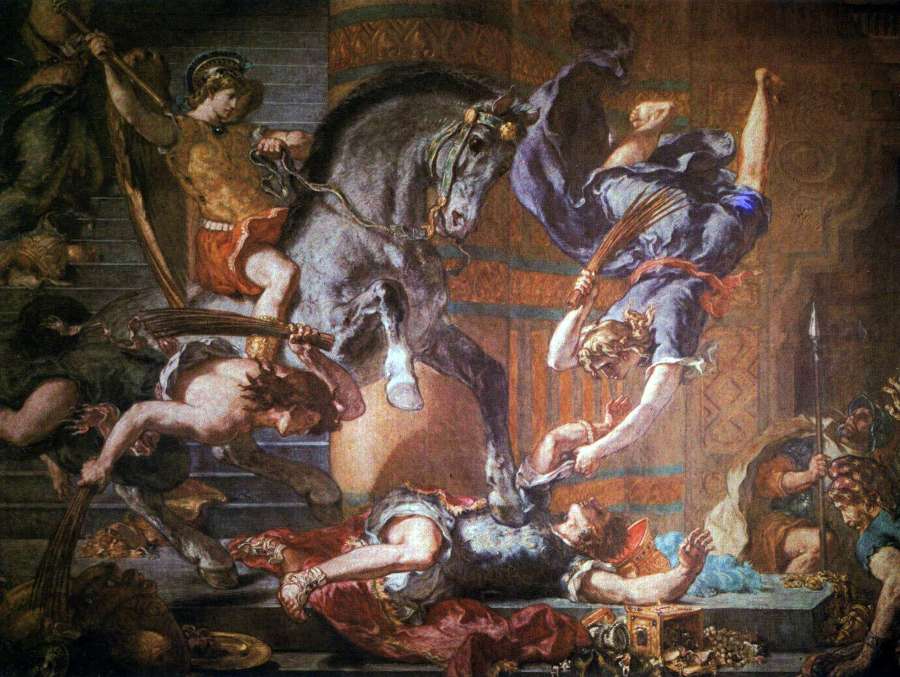 Driving Heliodors out from the temple by EUGÈNE DELACROIX