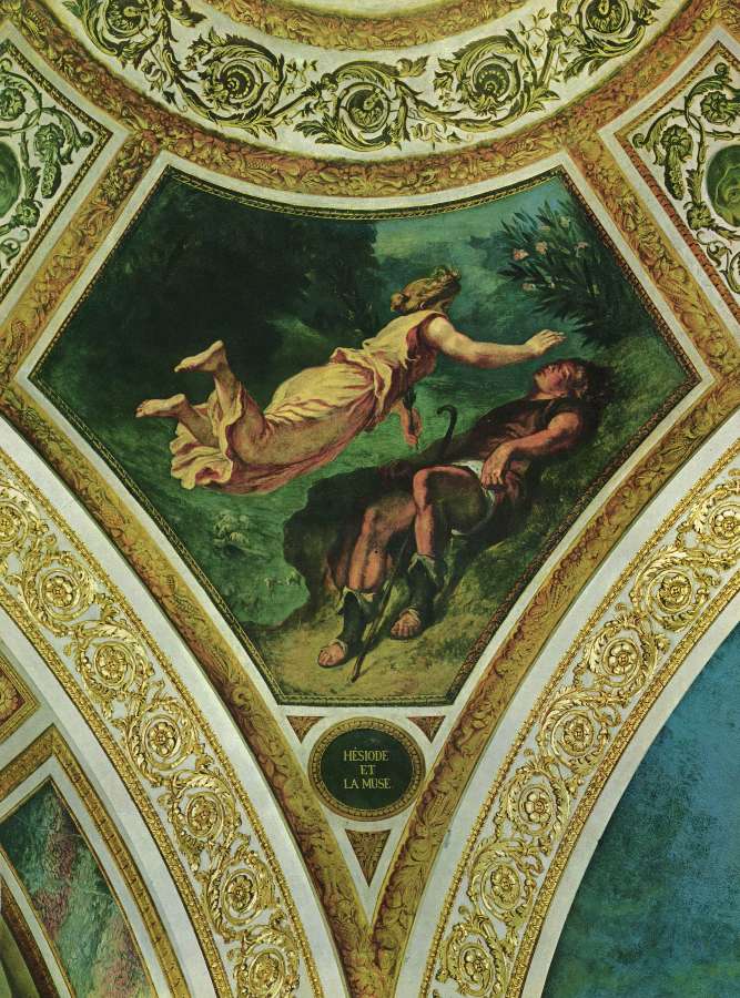 Hesiod and the muse by EUGÈNE DELACROIX