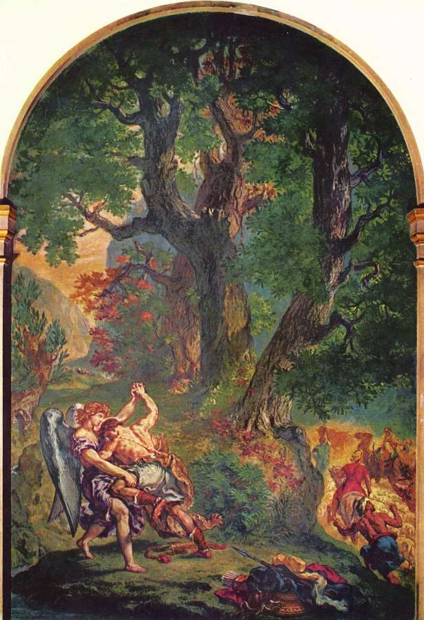 Jakob's fight with the angel by EUGÈNE DELACROIX
