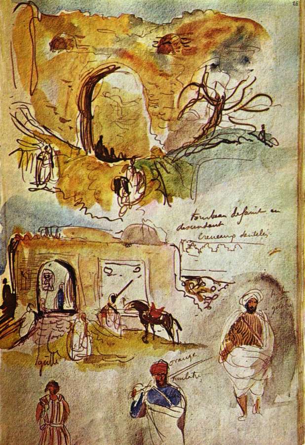 Stadtmauer of Meknes (from that Moroccan sketch book) by EUGÈNE DELACROIX