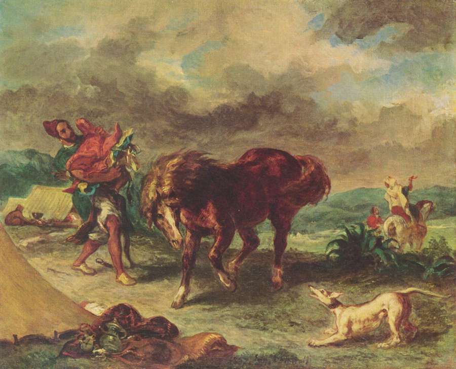 The Moroccan and his Horse by EUGÈNE DELACROIX