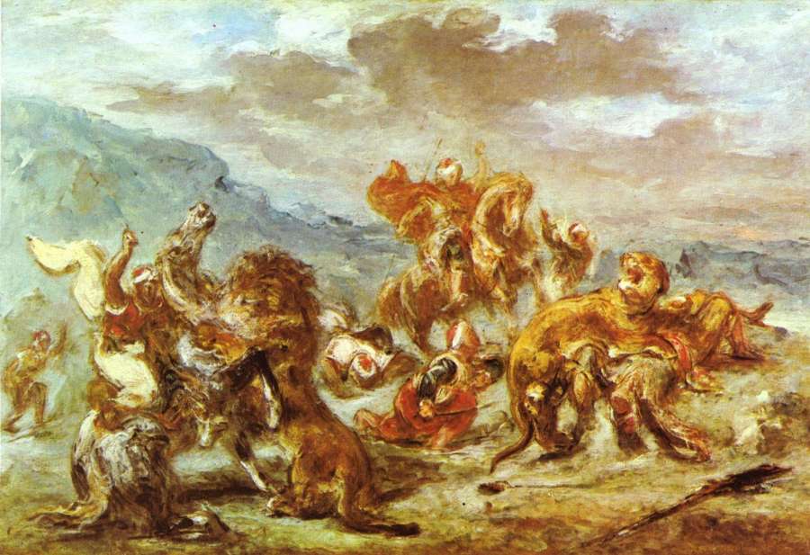 Lion Hunt by EUGÈNE DELACROIX