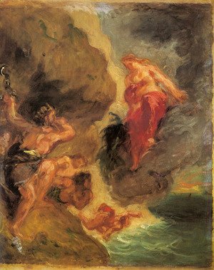 Eugene Delacroix - Winter -- Juno and Aeolus