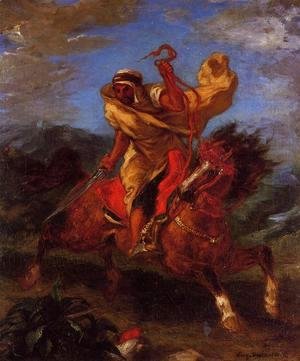 Eugene Delacroix - An Arab Horseman at the Gallop