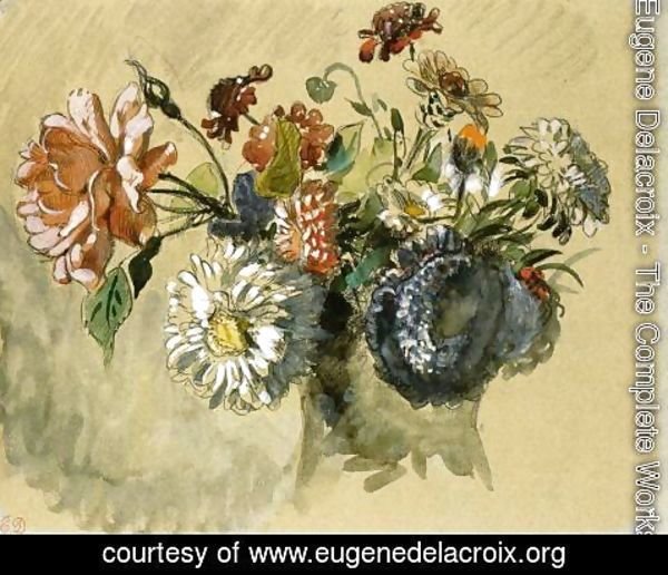 Eugene Delacroix - Bouquet of Flowers