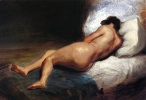 Eugene Delacroix - Study of a Reclining Nude