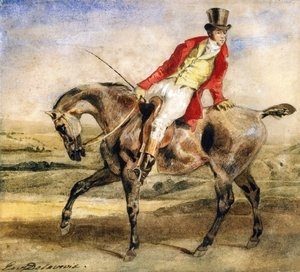 Eugene Delacroix - Gentleman on a Dark Brown Hunter
