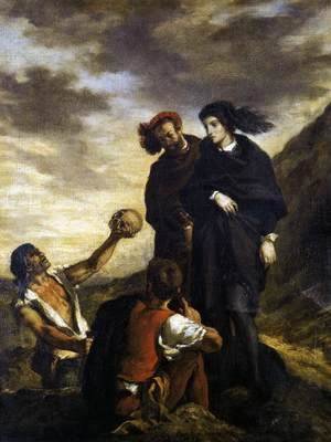 Eugene Delacroix - Hamlet and Horatio in the Graveyard