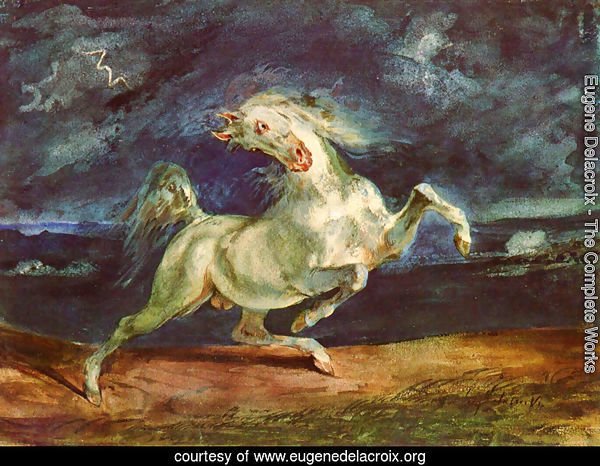 Before lightning shrinking of horse
