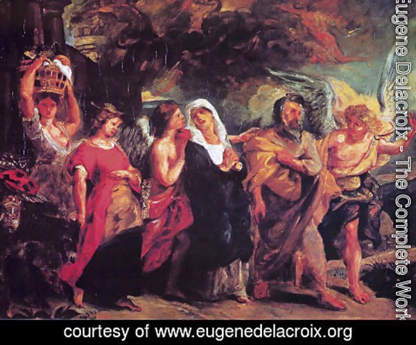 Eugene Delacroix - The flight of Lot