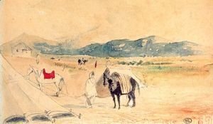 Eugene Delacroix - Encampment in Morocco, between Tangiers and Meknes