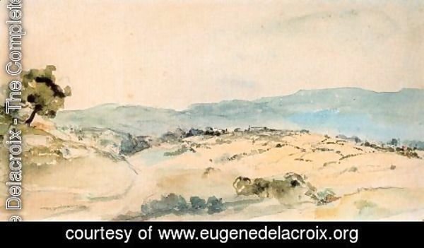 Eugene Delacroix - Moroccan Landscape near Tangiers