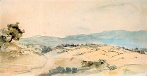 Eugene Delacroix - Moroccan Landscape near Tangiers