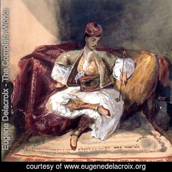 Eugene Delacroix - Seated Turk Smoking