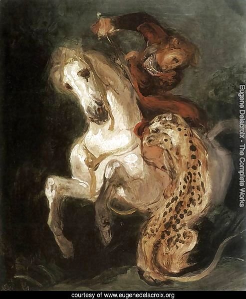 Jaguar Attacking a Horseman