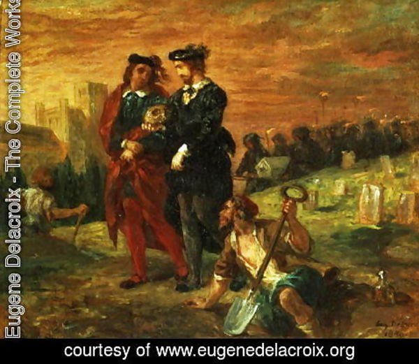 Eugene Delacroix - Hamlet and Horatio in the Cemetery 1859