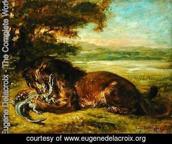 Eugene Delacroix - Lion and Alligator 1863