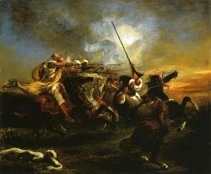 Eugene Delacroix - Moroccan horsemen in military action 1832