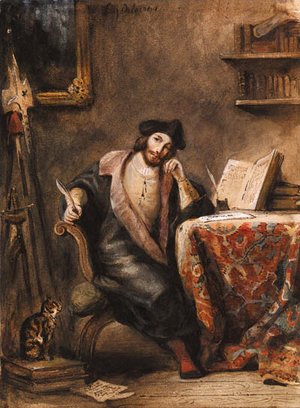 Eugene Delacroix - Faust dans son cabinet