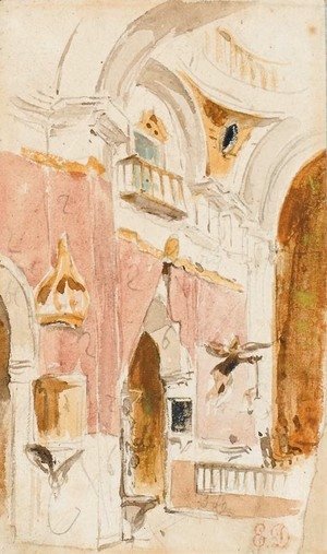 Eugene Delacroix - Interieur d'une eglise andalouse