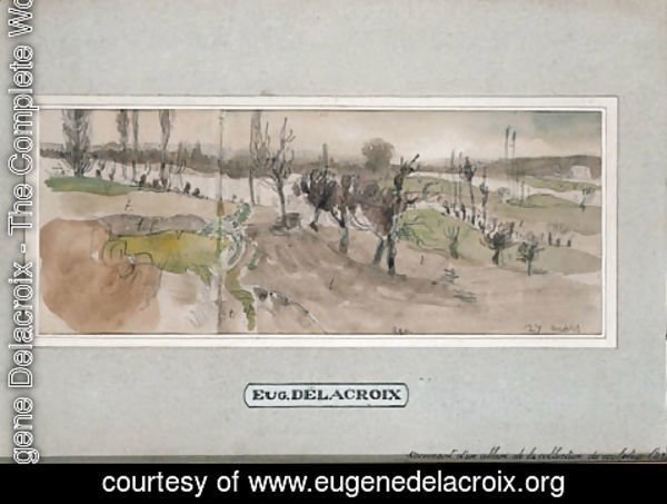 Eugene Delacroix - A wooded river landscape