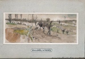 Eugene Delacroix - A wooded river landscape