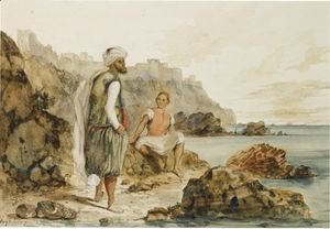 Eugene Delacroix - Vue De La Rade Et De La Ville De Tanger