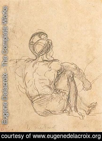 Eugene Delacroix - Soldat Se Reposant