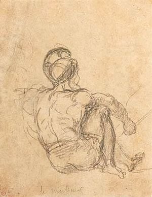 Eugene Delacroix - Soldat Se Reposant