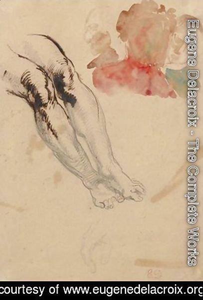 Eugene Delacroix - Study of legs and heads