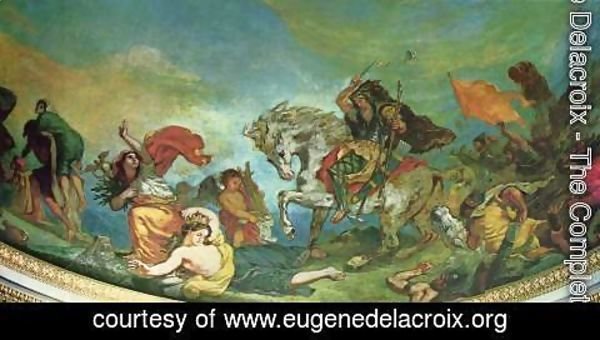 Eugene Delacroix - Attila rode over Italy and the arts, detail Attila and his Hordes Overrun Italy and the Arts